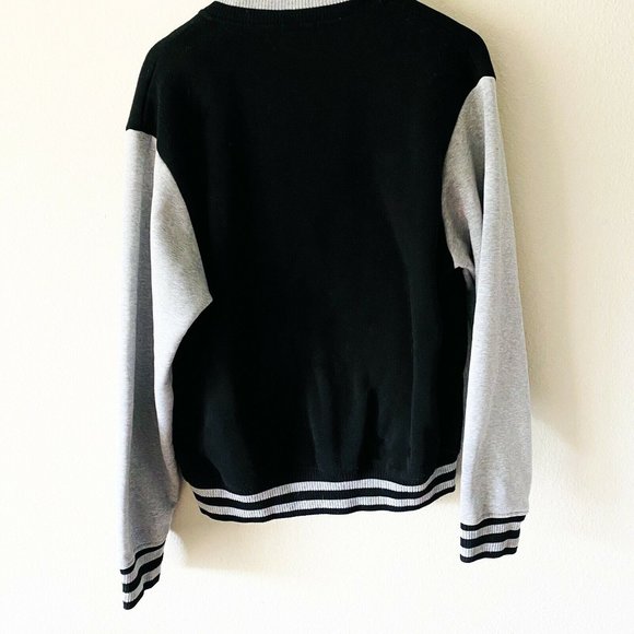 Route 66 90s Black Gray Letterman Sweater Jacket - Picture 6 of 6